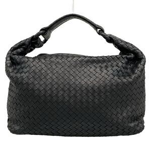 Bottega Veneta Shoulder Bag Sloane Intrecciato 172918 Black Leather